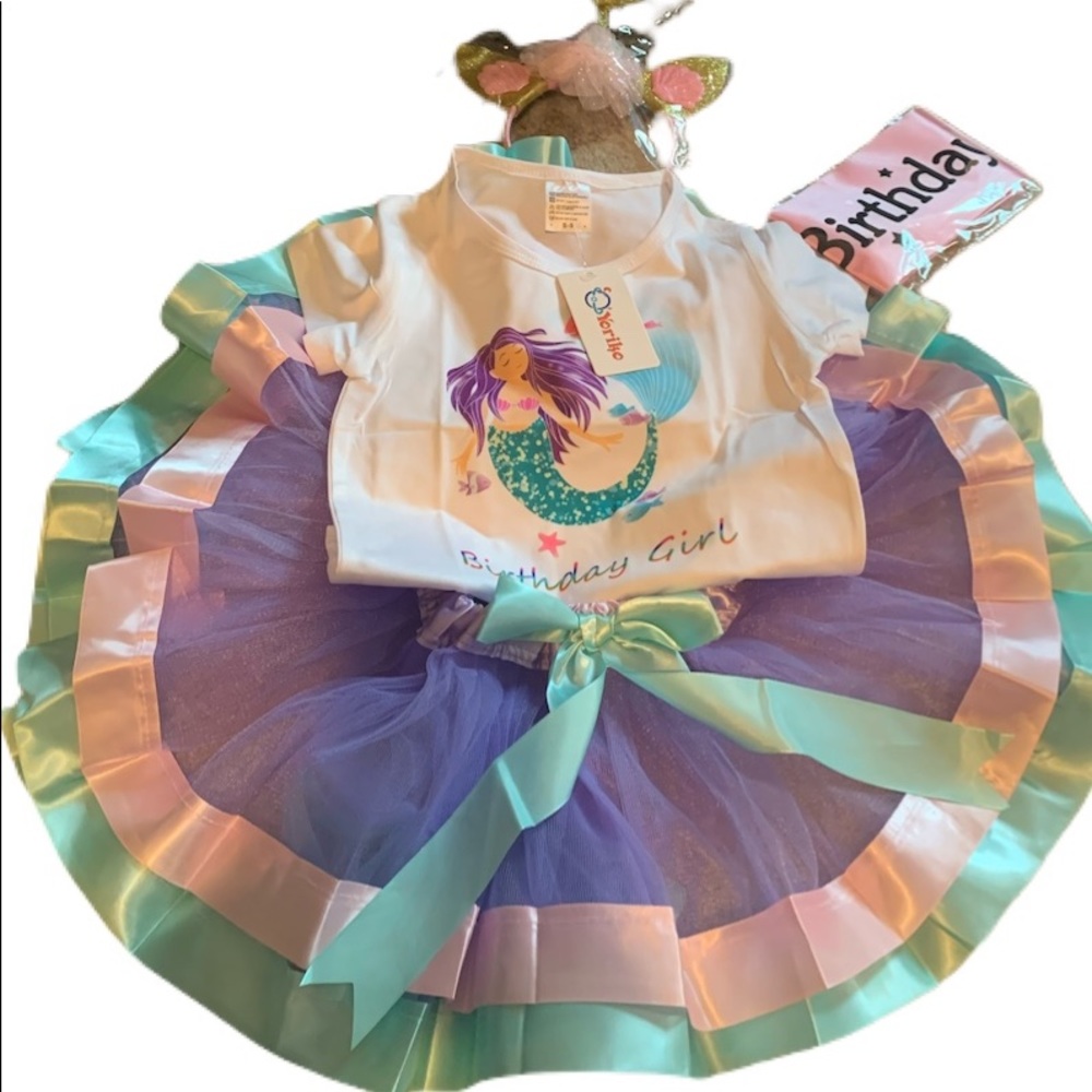 Girl set 2 birthday litter mermaid